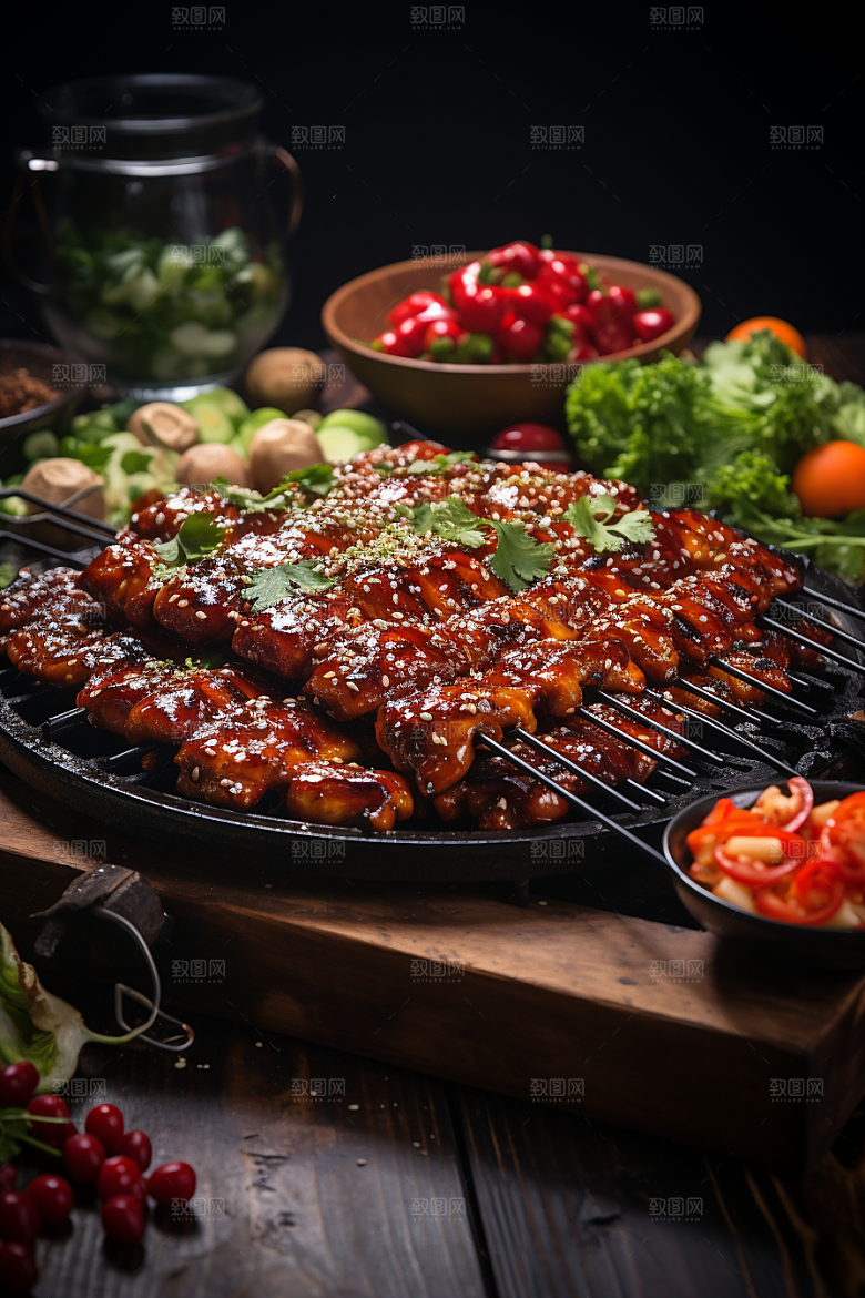 BBQ烧烤聚餐高清摄影图
