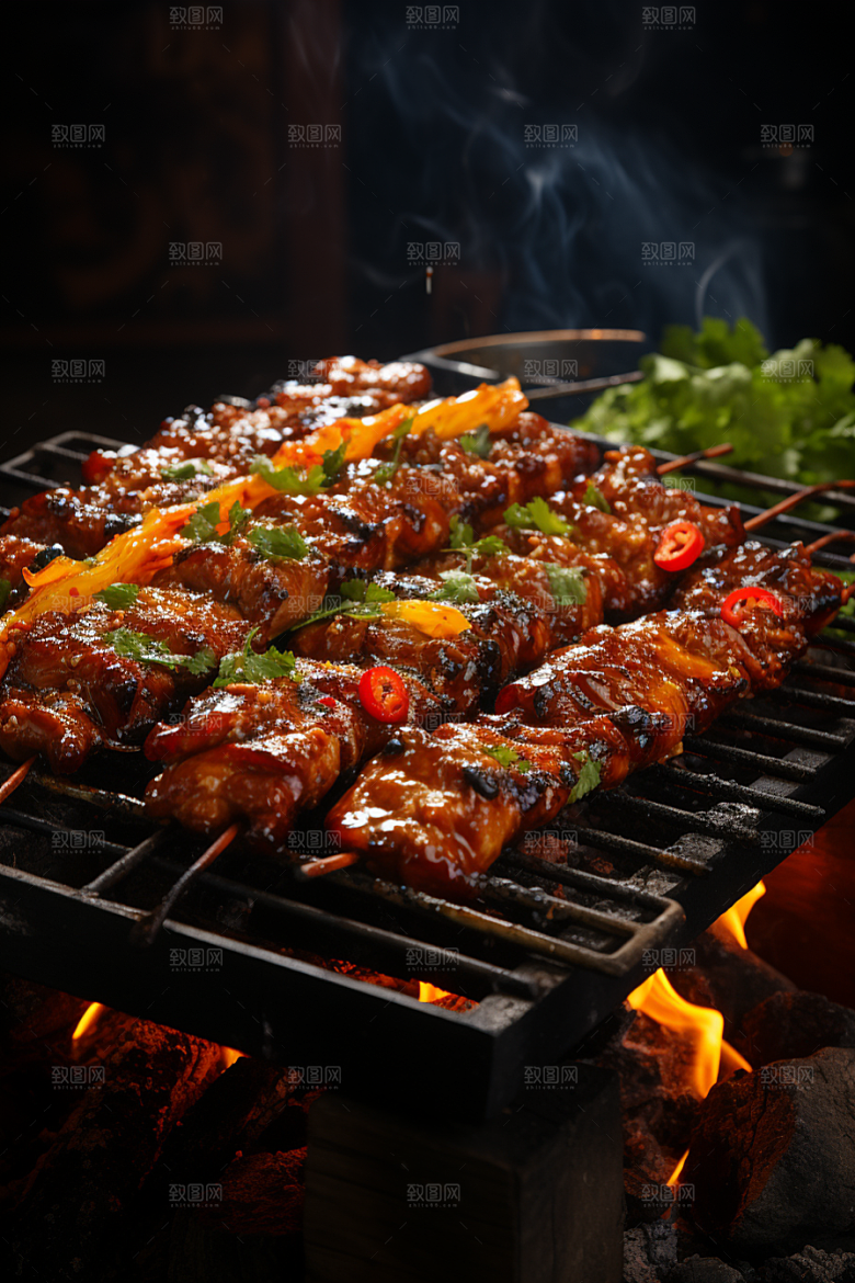 BBQ烧烤美食肉食摄影图