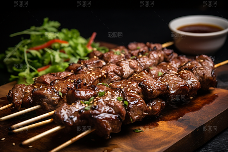 BBQ烧烤火辣美食摄影图