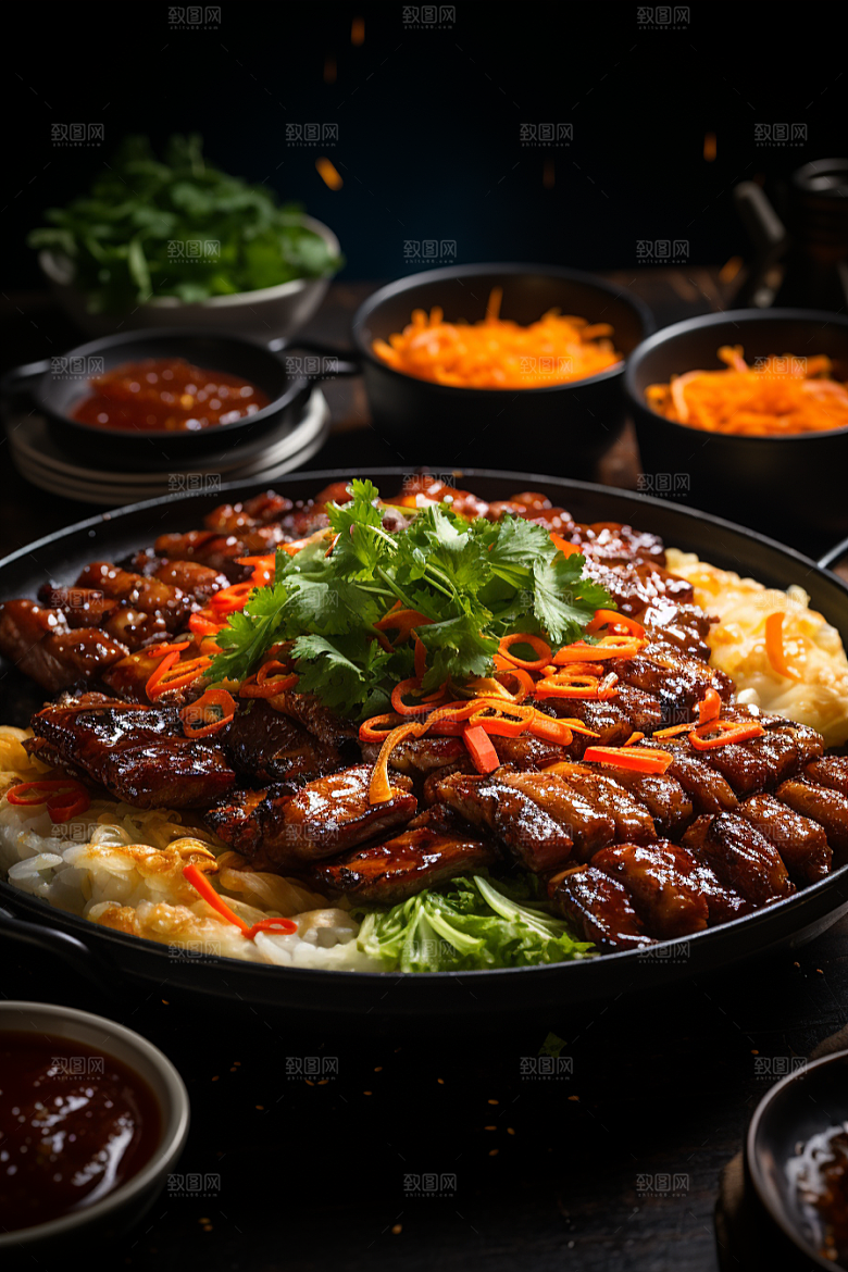 BBQ烧烤美食火热摄影图