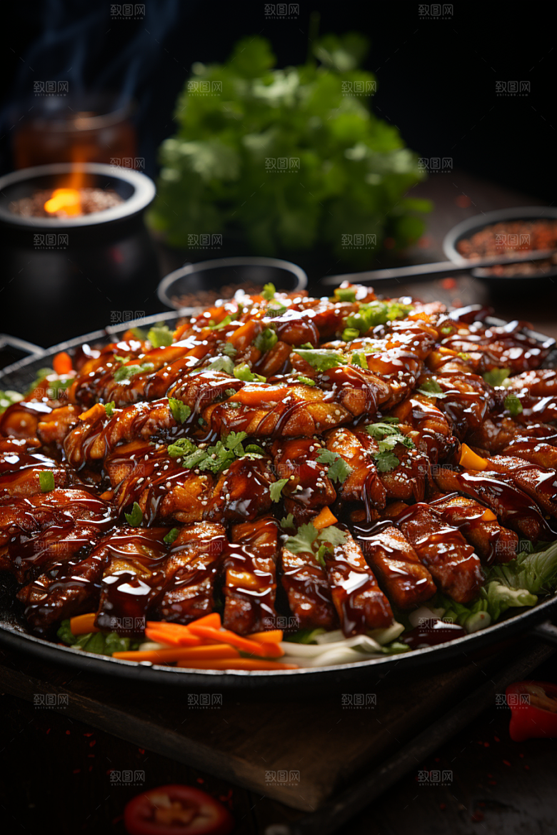 BBQ烧烤美食火热摄影图