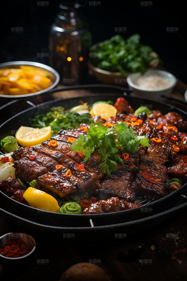 BBQ烧烤聚餐高清摄影图