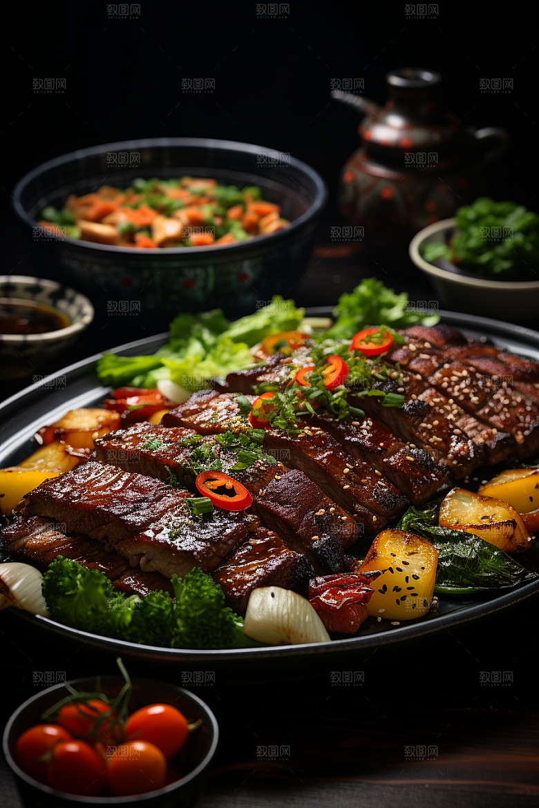 BBQ烧烤广告烤串摄影图