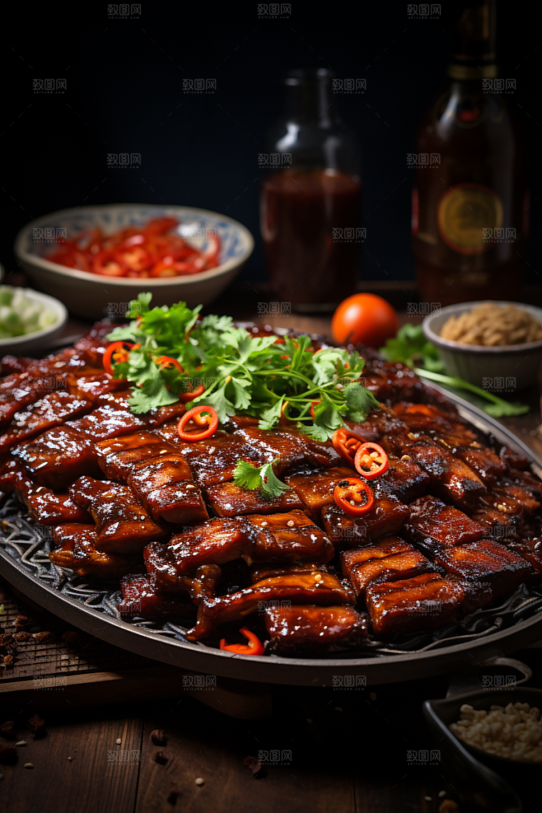 BBQ烧烤肉类火热摄影图