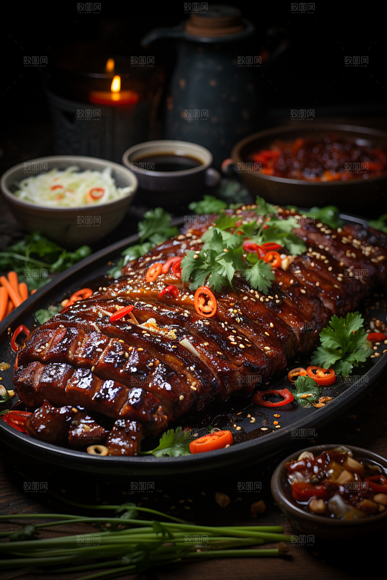 BBQ烧烤美味肉类摄影图