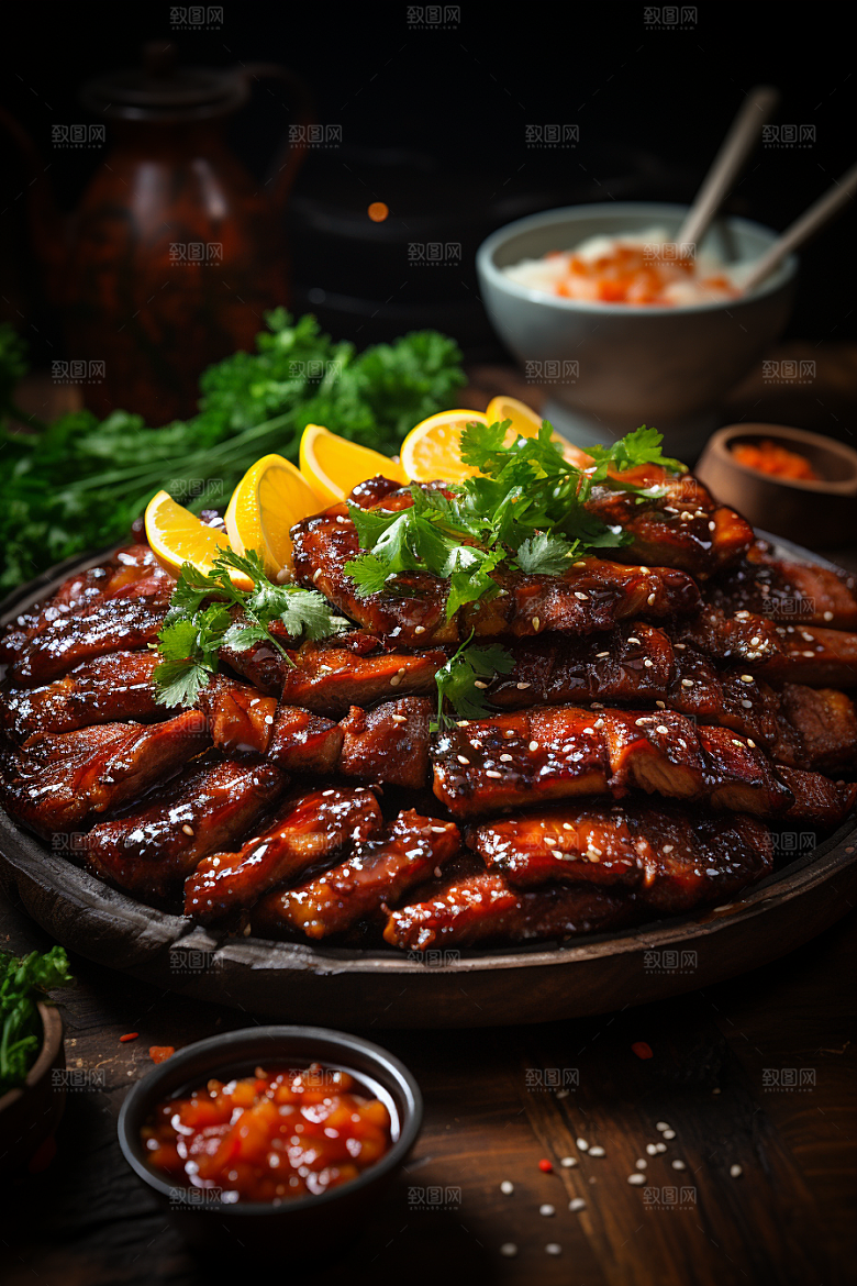 BBQ烧烤火辣烤串摄影图