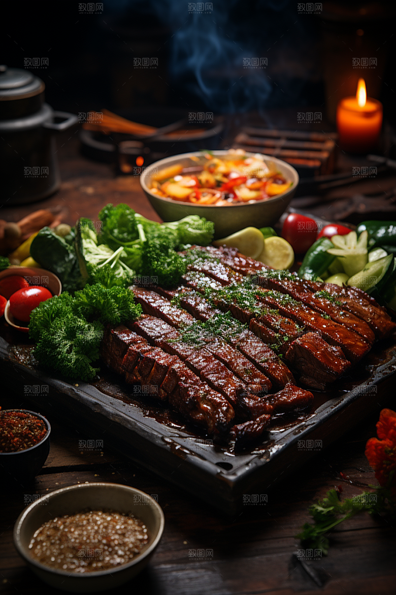 BBQ烧烤广告火辣摄影图