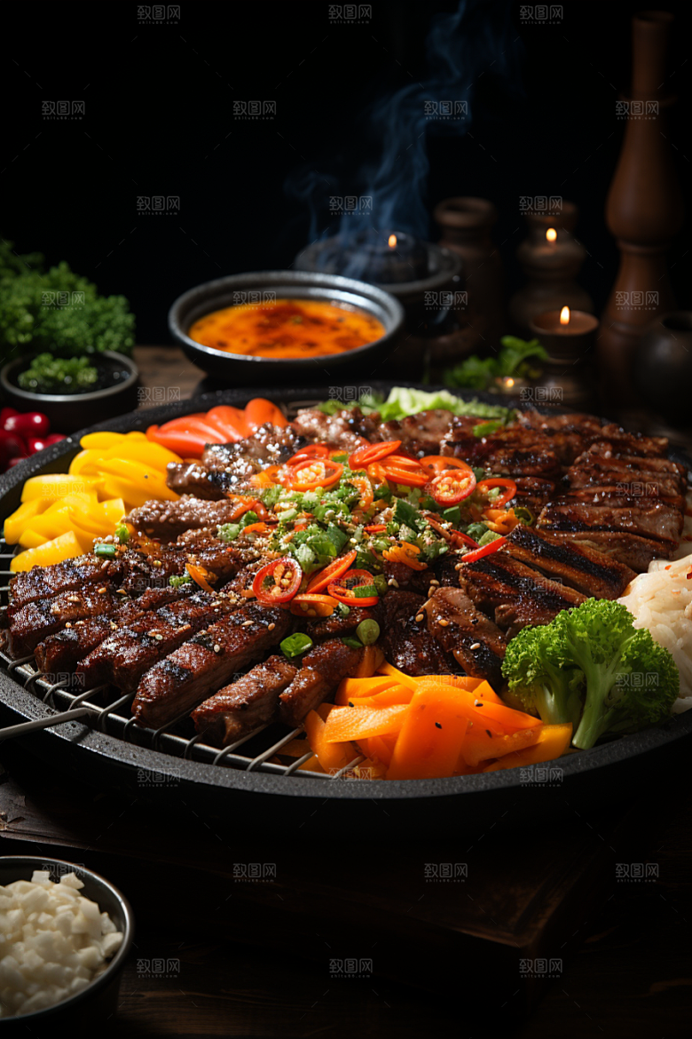 BBQ烧烤广告火热摄影图