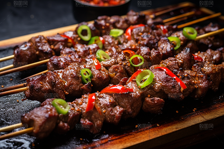 BBQ烧烤烤串肉类摄影图