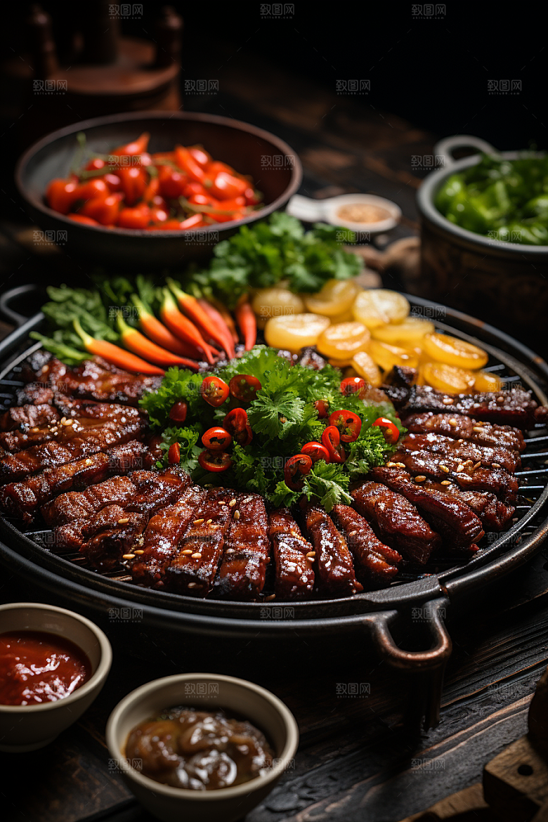 BBQ烧烤美食美味摄影图