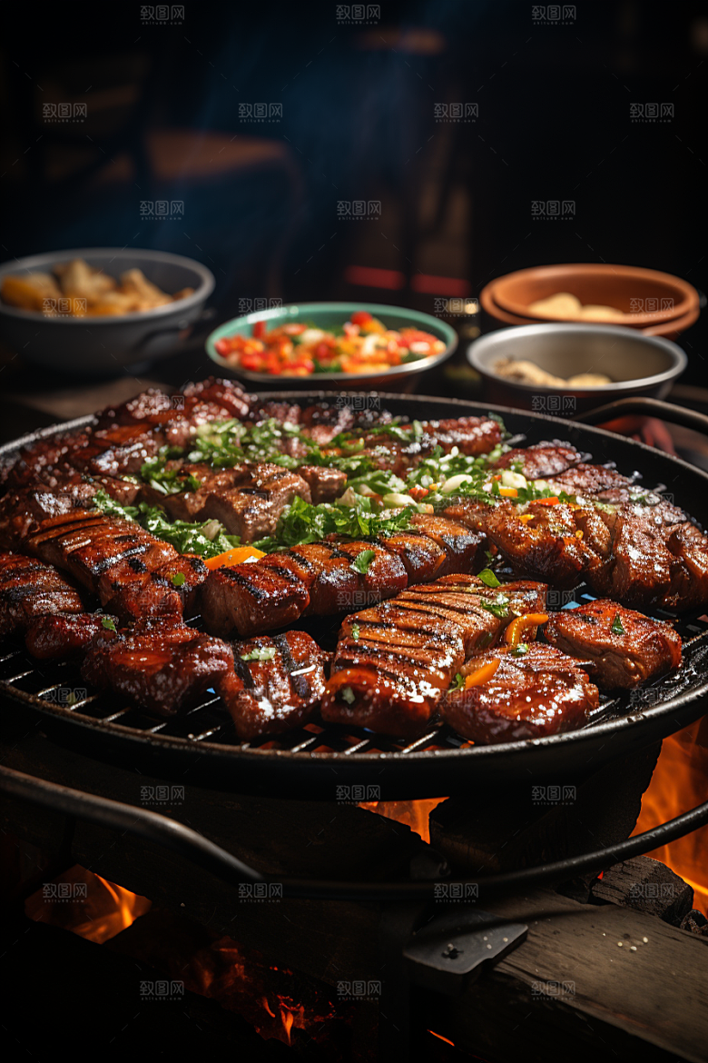 BBQ烧烤烤串广告摄影图