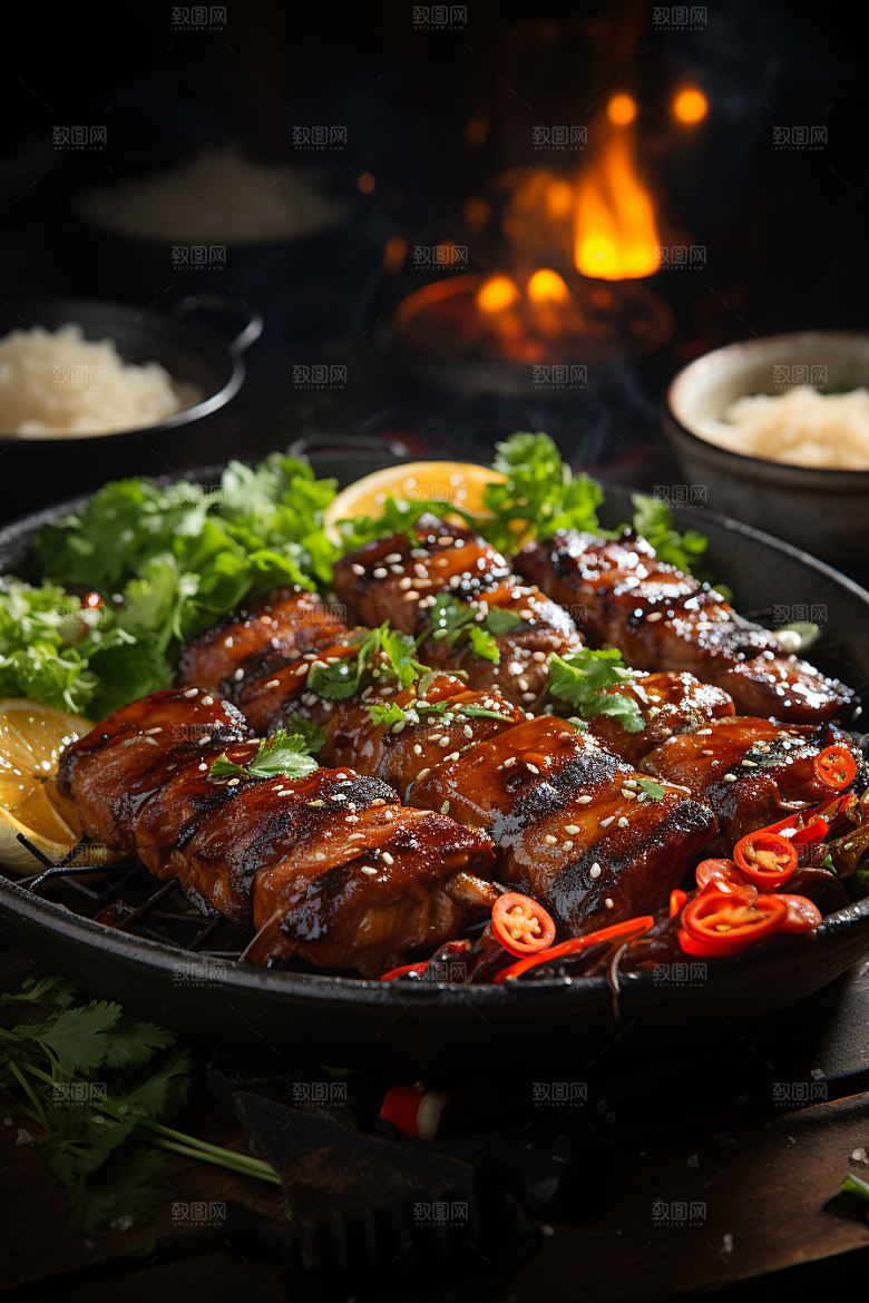 BBQ烧烤高清火热摄影图