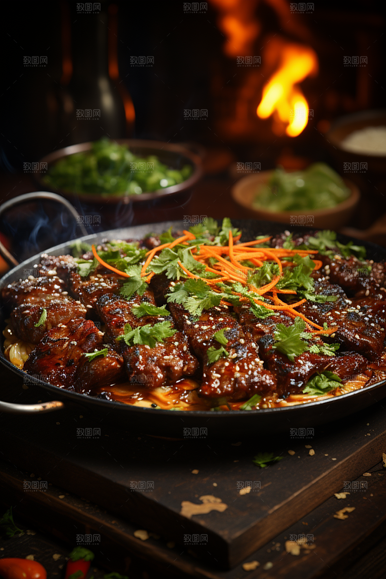 BBQ烧烤聚餐美味摄影图