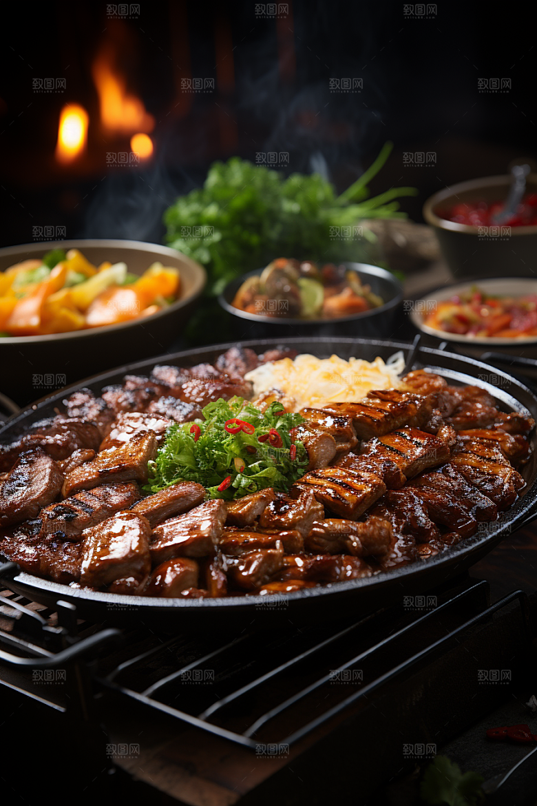 BBQ烧烤广告烤串摄影图