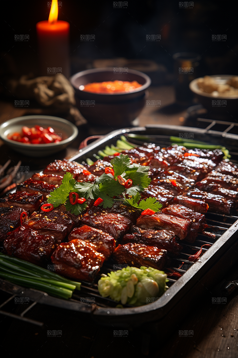 BBQ烧烤火热广告摄影图