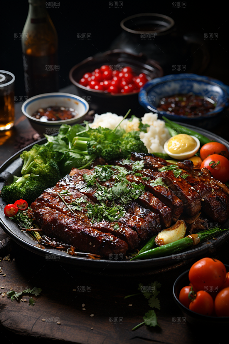 BBQ烧烤聚餐美味摄影图