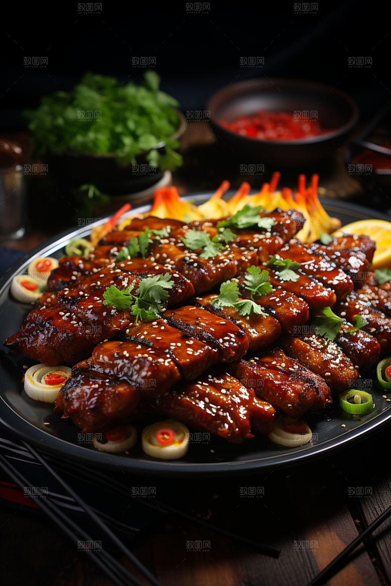 BBQ烧烤聚会美味摄影图