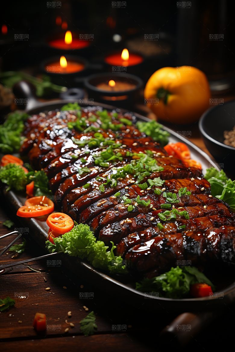 BBQ烧烤高清肉串摄影图