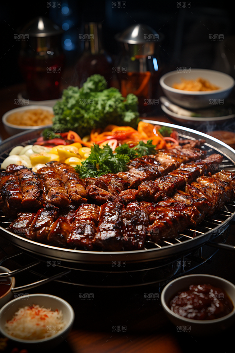BBQ烧烤广告烤串摄影图