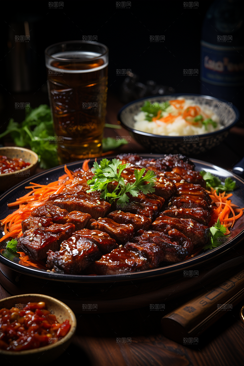 BBQ烧烤烤串美食摄影图