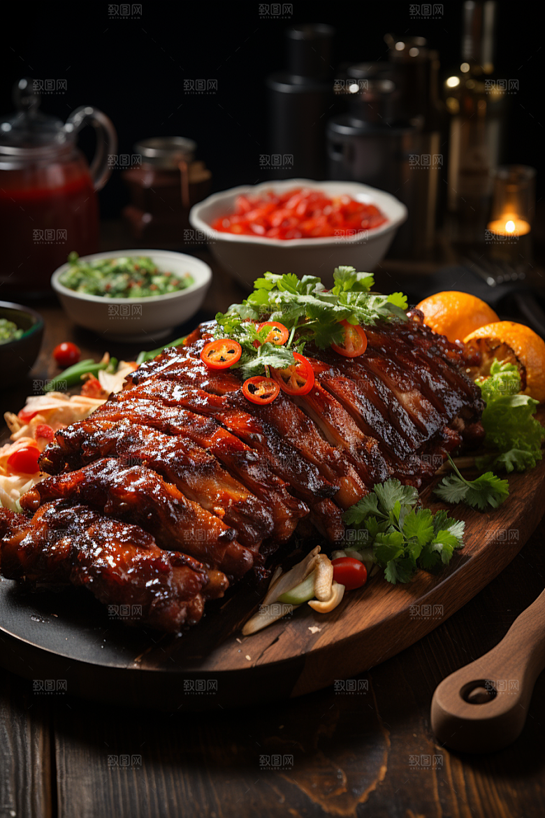BBQ烧烤火热肉类摄影图