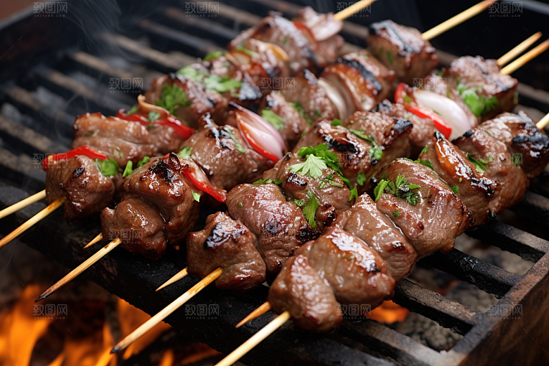 BBQ烧烤美食火辣摄影图