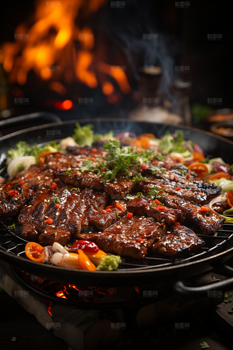 BBQ烧烤广告火辣摄影图