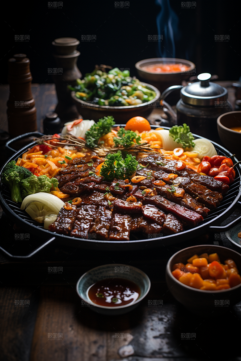 BBQ烧烤美食聚会摄影图