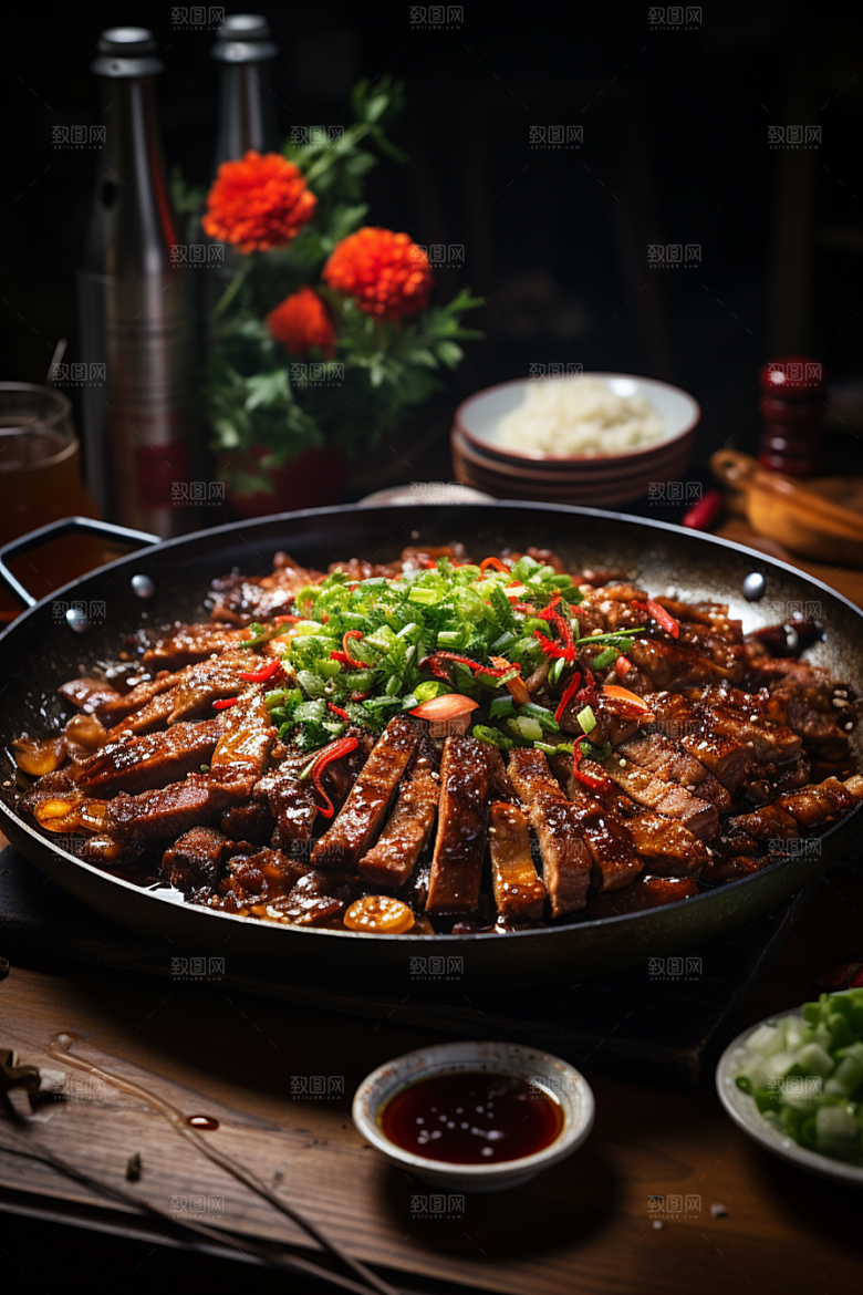 BBQ烧烤聚餐肉类摄影图