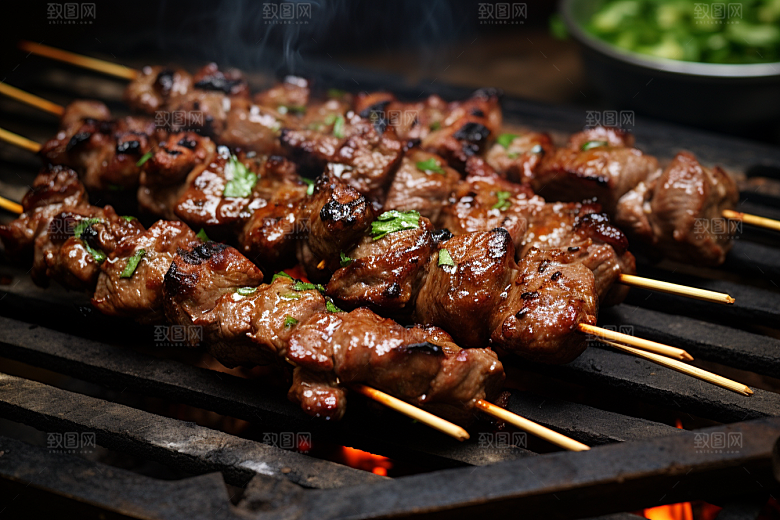 BBQ烧烤肉串烤串摄影图