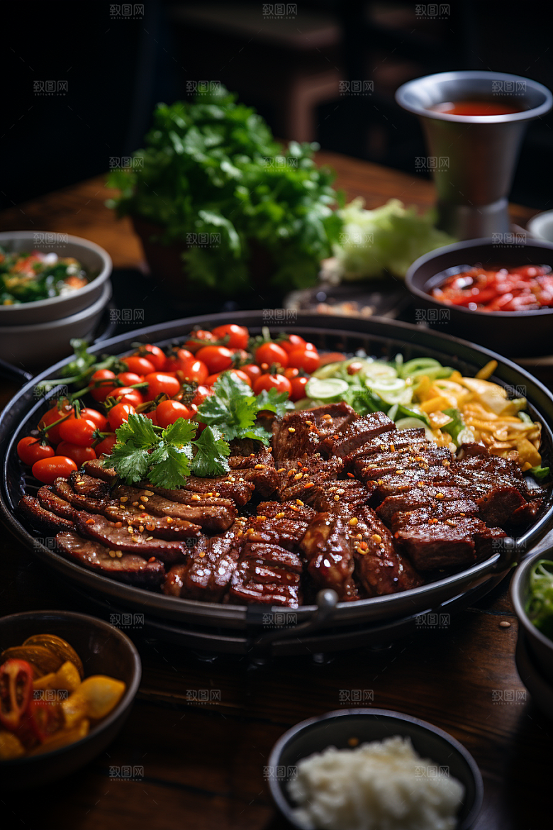 BBQ烧烤高清肉串摄影图