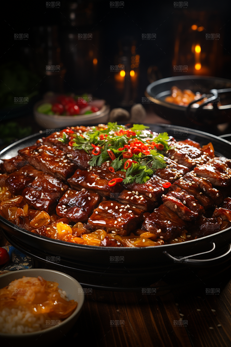 BBQ烧烤火热肉类摄影图