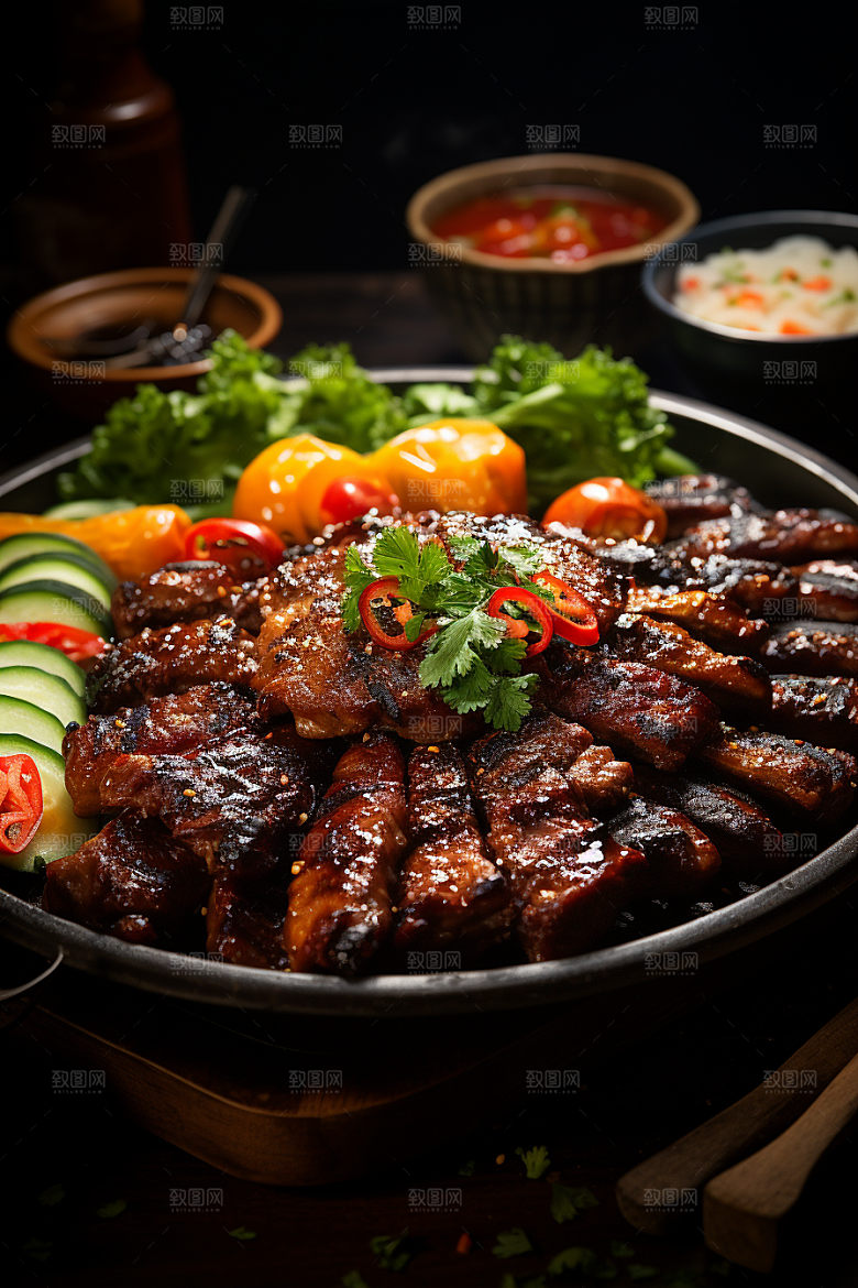 BBQ烧烤火热广告摄影图
