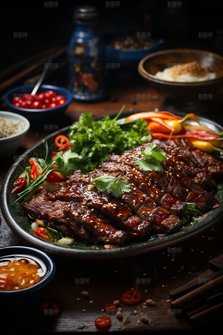BBQ烧烤美味火热摄影图