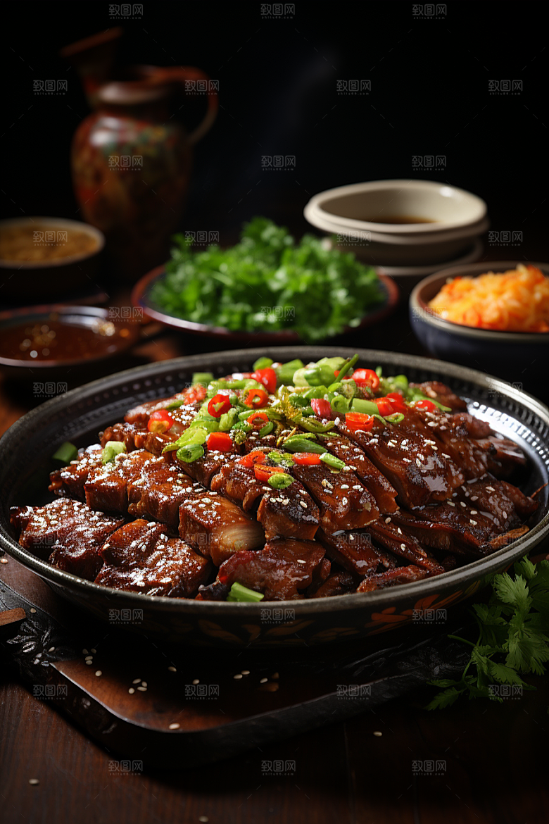 BBQ烧烤美食火辣摄影图