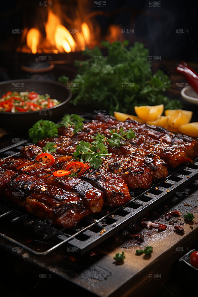 BBQ烧烤美食广告摄影图