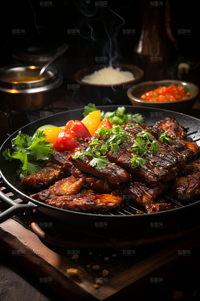 BBQ烧烤烤串肉串摄影图