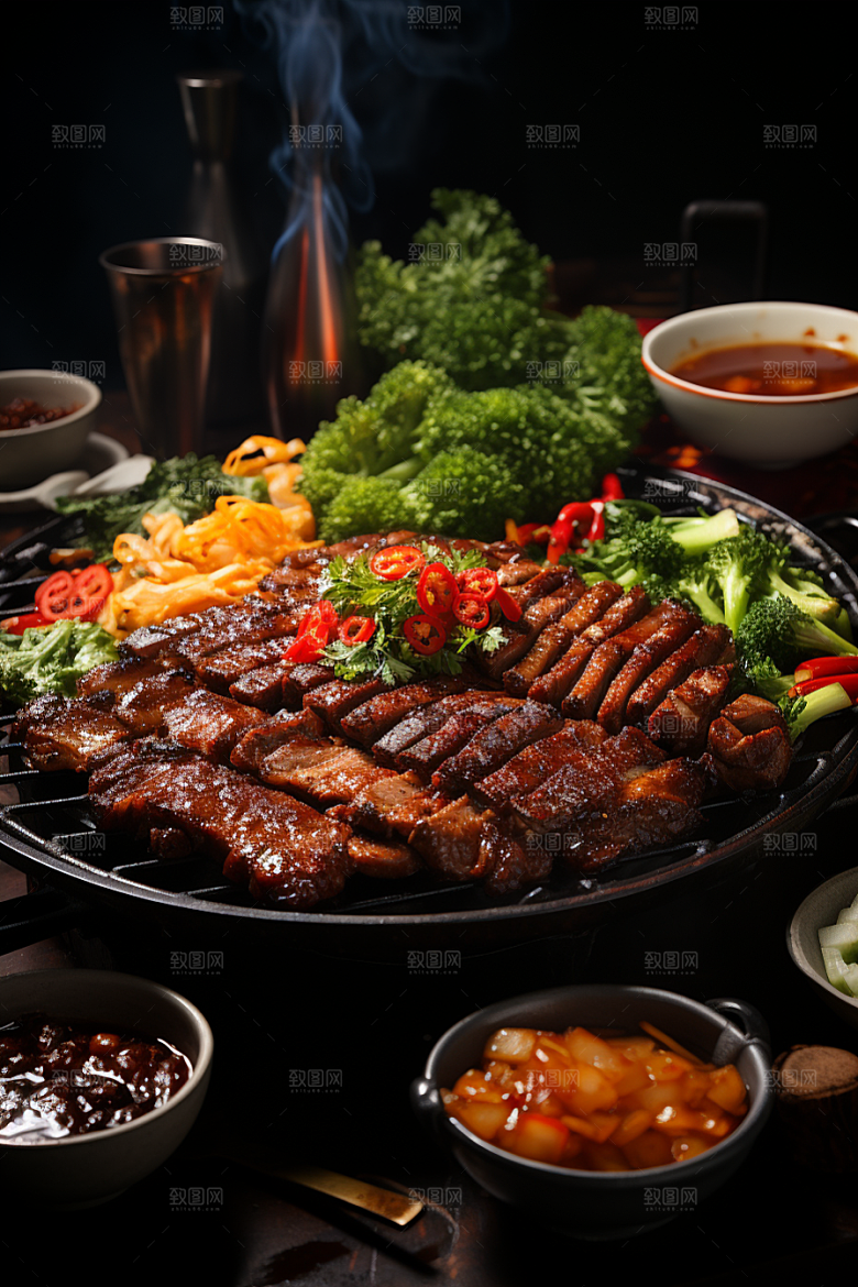 BBQ烧烤聚会火辣摄影图