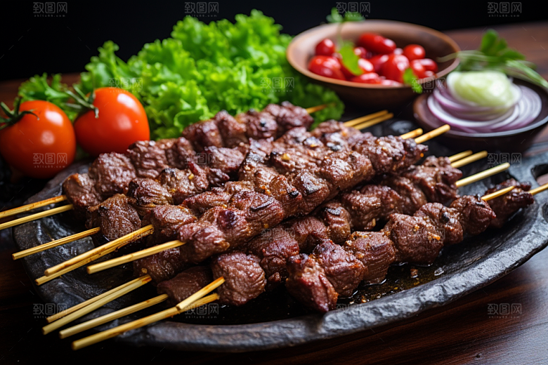 BBQ烧烤烤串火辣摄影图