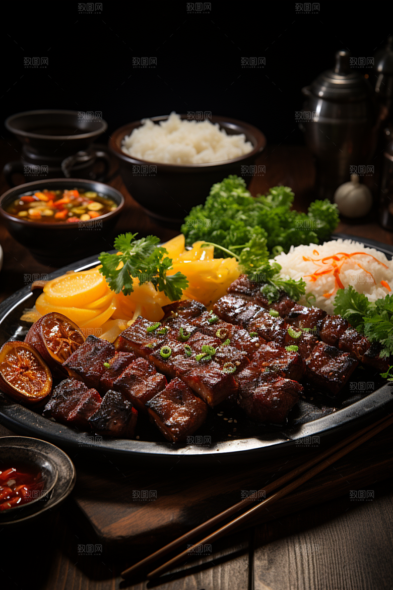 BBQ烧烤火热火辣摄影图