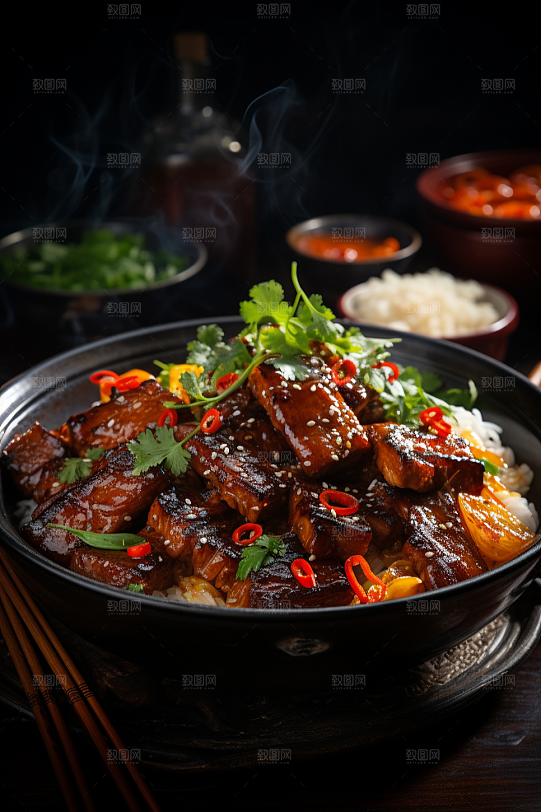 BBQ烧烤美味烤串摄影图