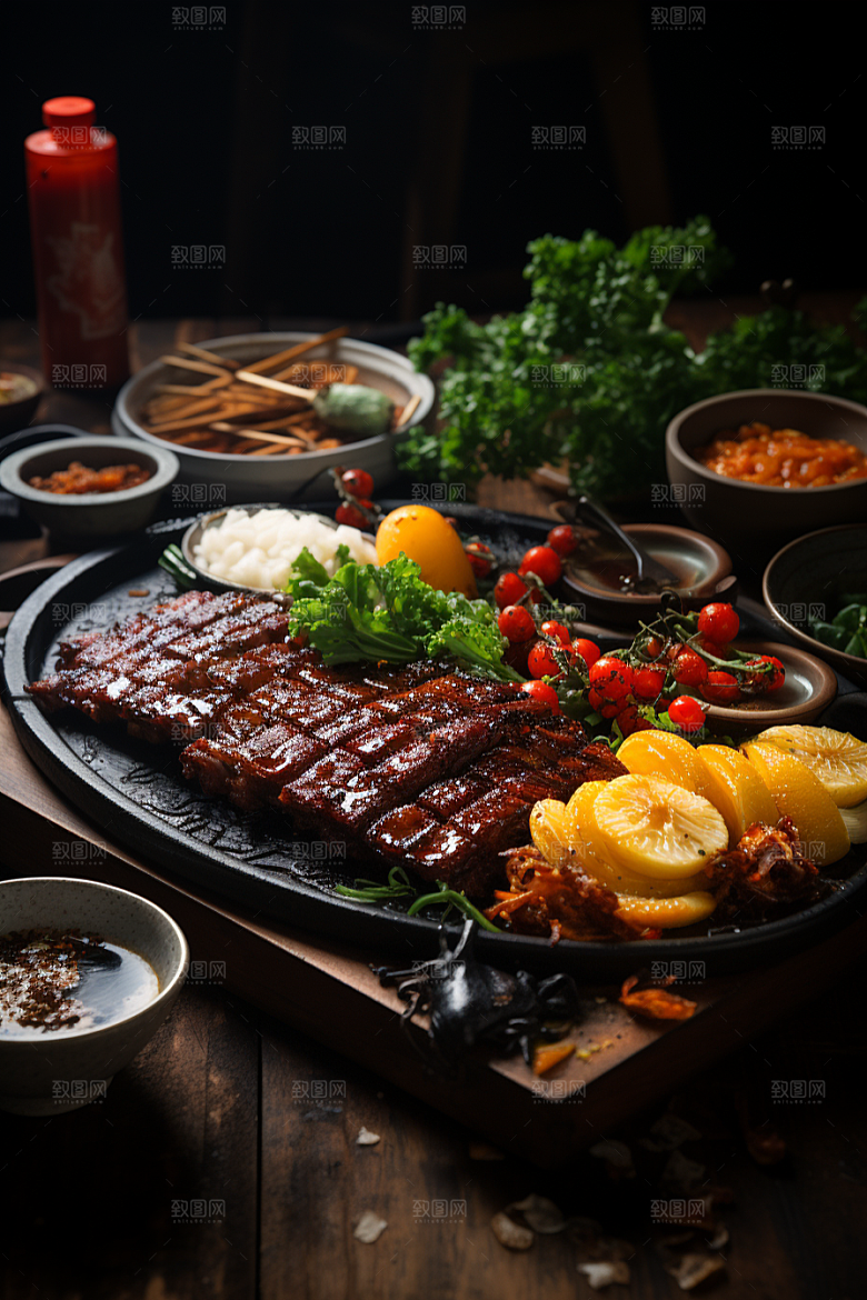 BBQ烧烤肉类聚会摄影图