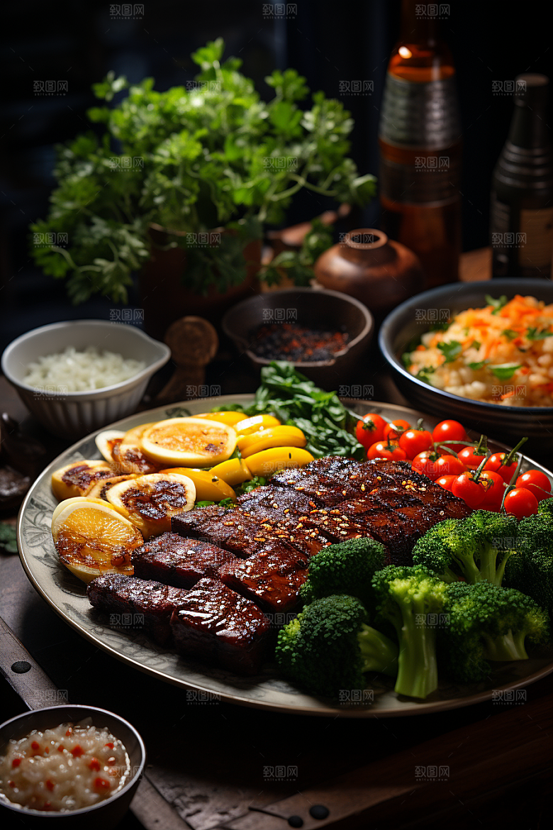 BBQ烧烤肉食广告摄影图
