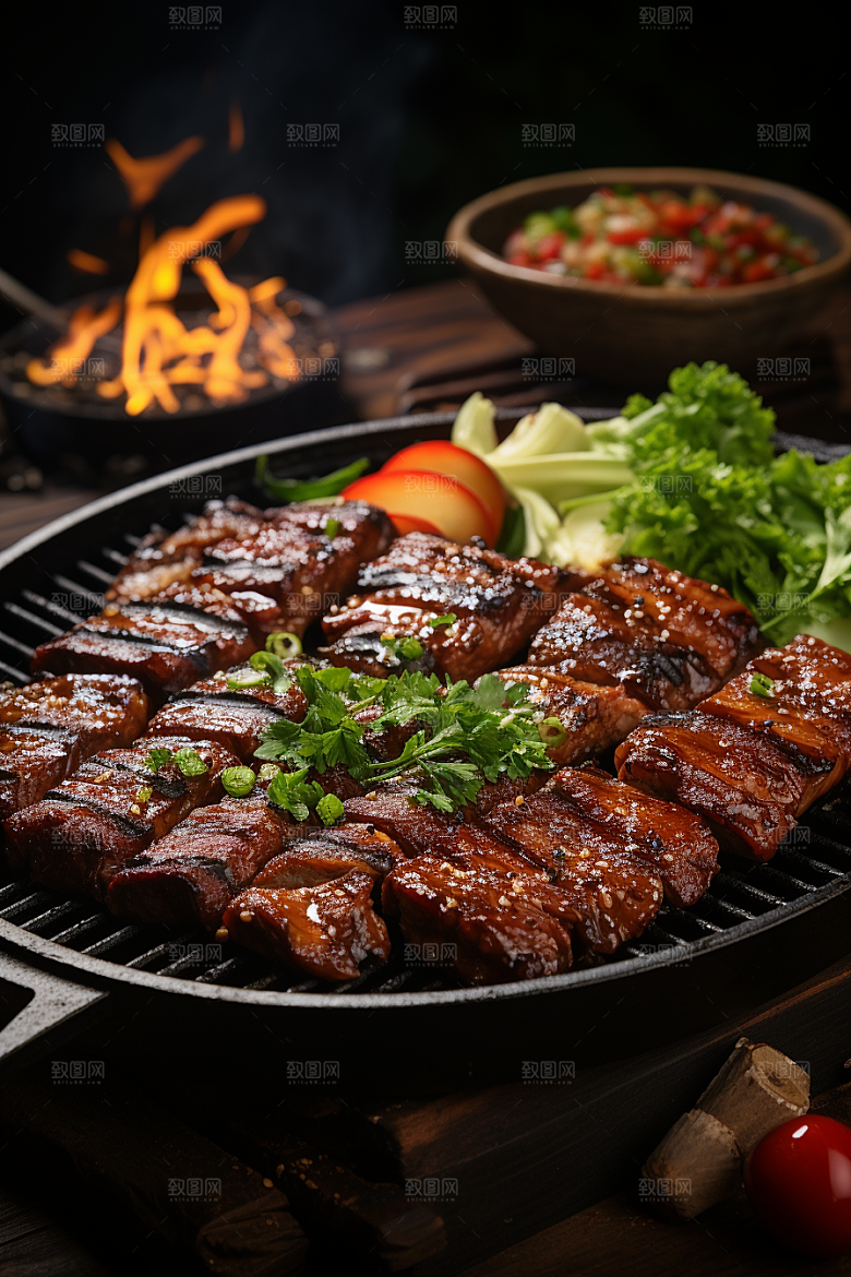 BBQ烧烤聚餐聚会摄影图