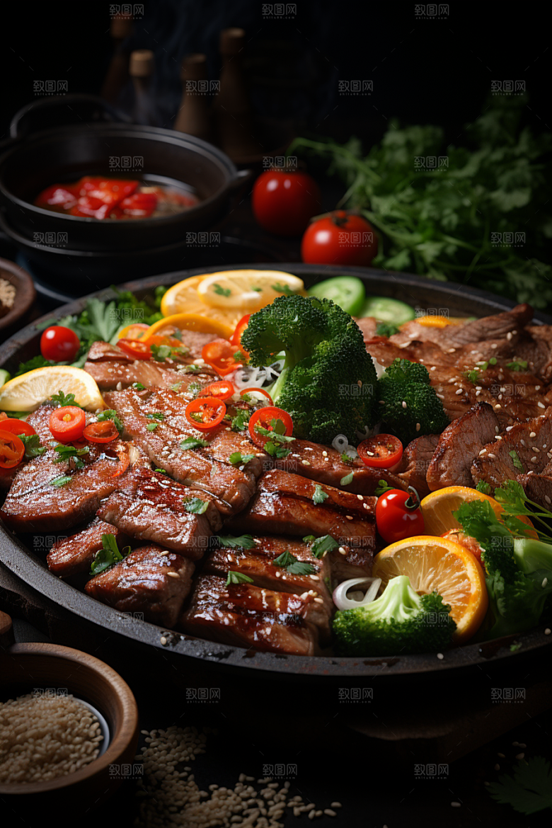 BBQ烧烤高清肉串摄影图