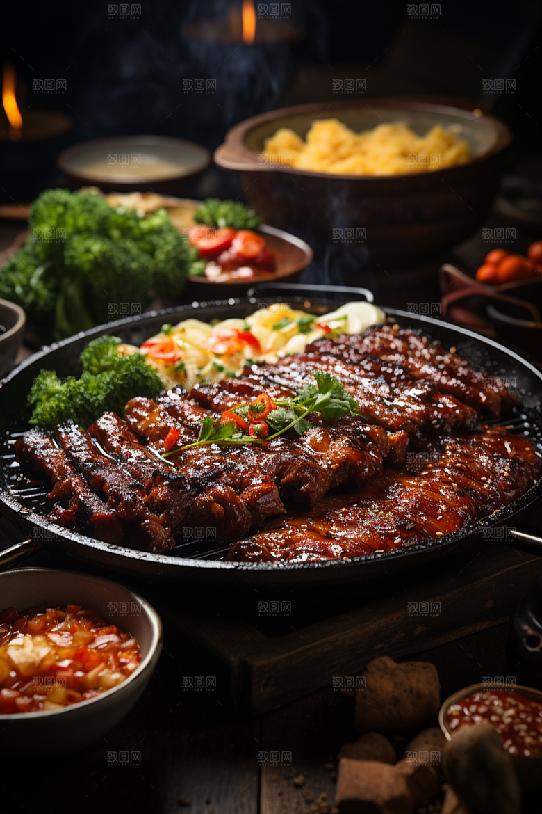 BBQ烧烤美食美味摄影图