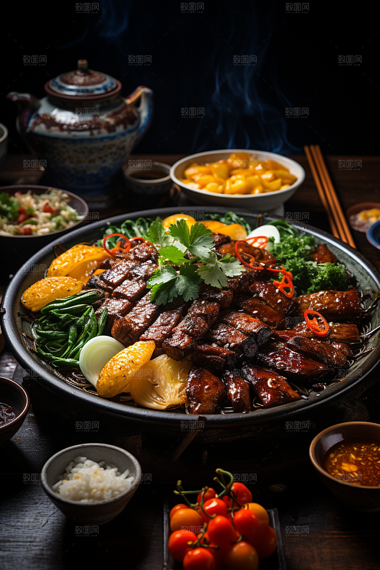 BBQ烧烤肉食美味摄影图