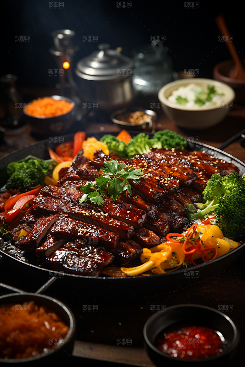 BBQ烧烤聚会烤串摄影图