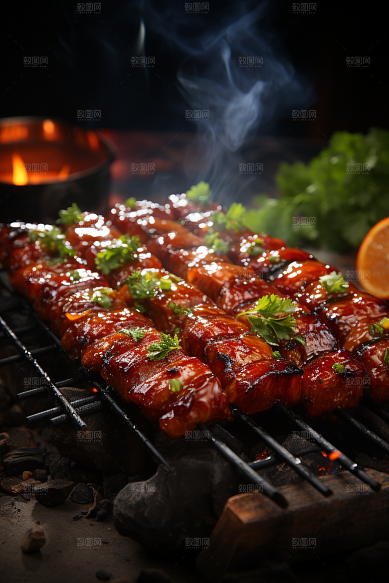 BBQ烧烤美食聚会摄影图