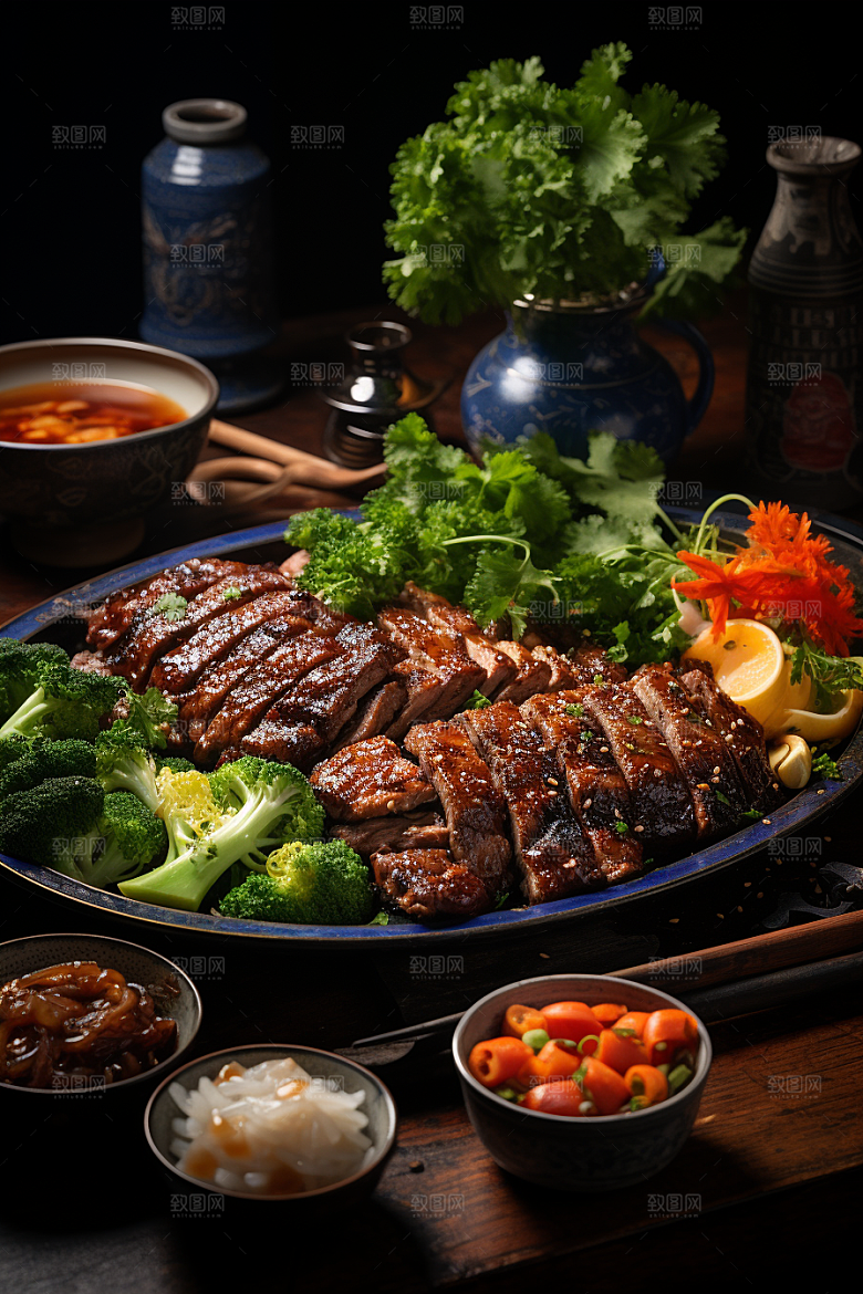 BBQ烧烤聚餐烤串摄影图